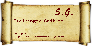 Steininger Gréta névjegykártya